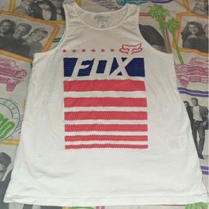 Fox Racing USA Flag Logo Tank Top Shirt